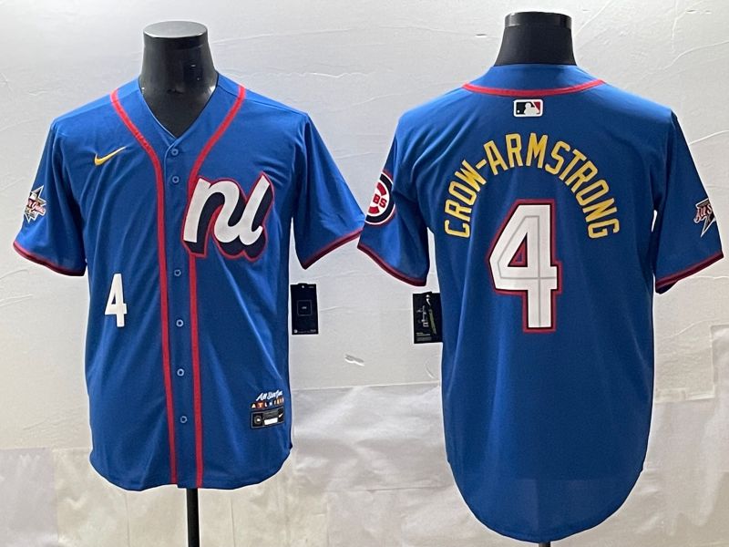 Men 2025 Chicago Cubs #4 Crow-Armstrong Blue All star Blank Blue Nike MLB Jersey style 2->atlanta braves->MLB Jersey